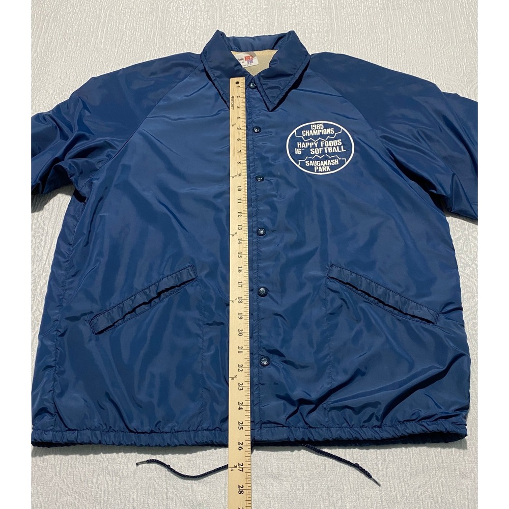 Vintage 80s King Louie Pro Fit Happy Foods Softball Jacket‎ Mens Size L USA Made - Picture 8 of 10
